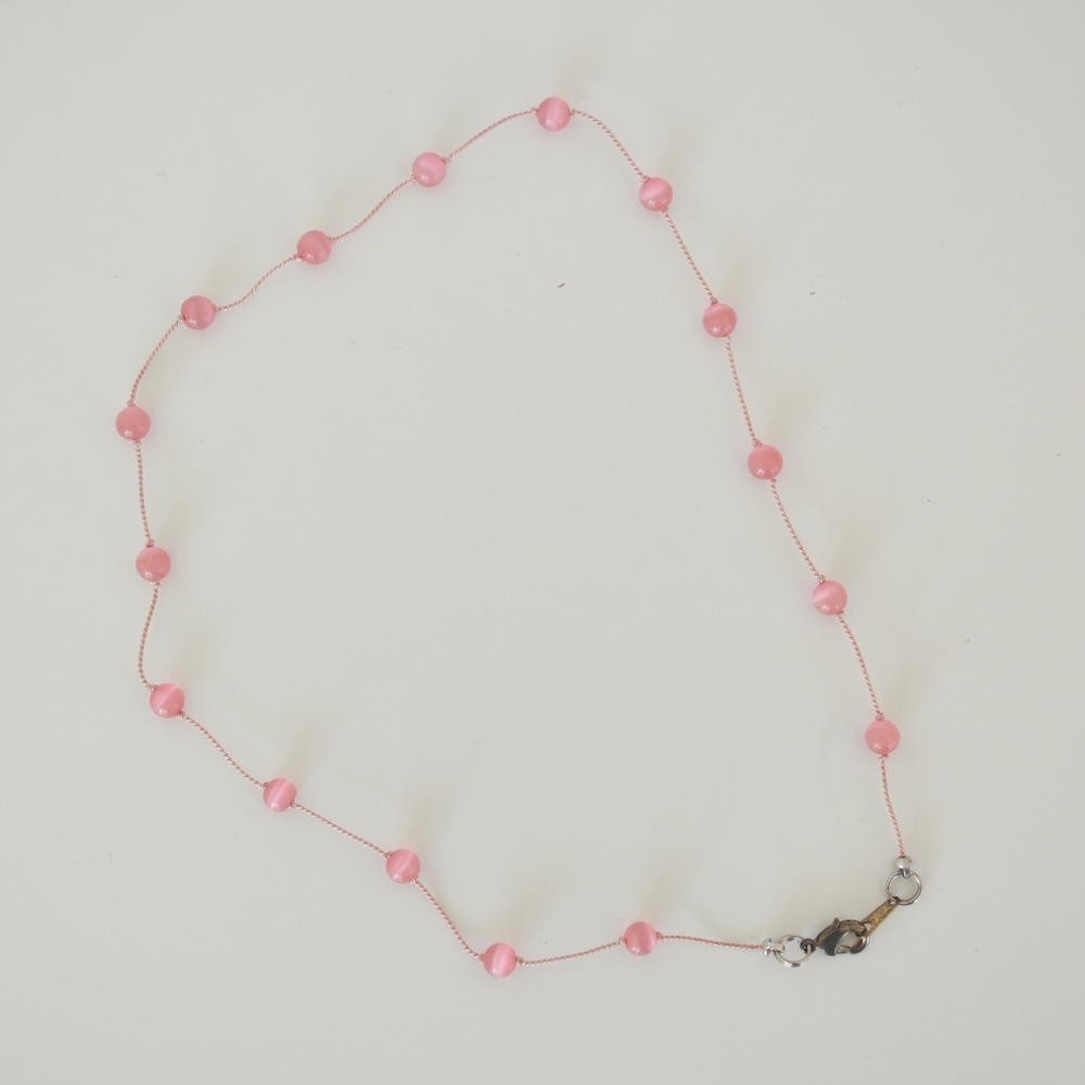 Handmade Light Pink Beaded Necklace